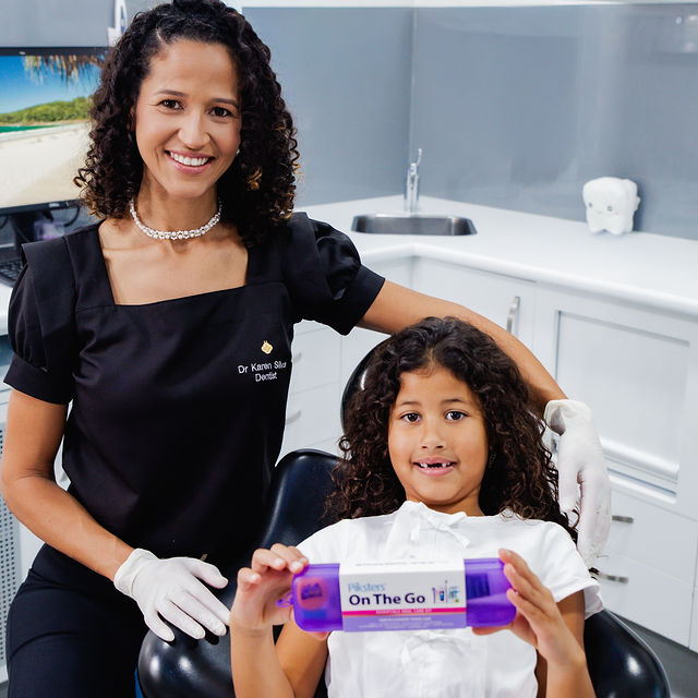 Dr Karen with a young patient